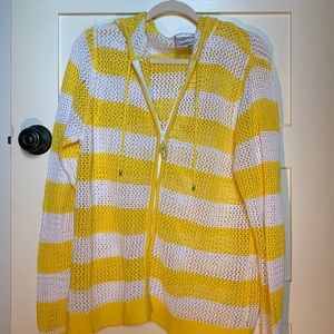 Quacker Factory Yellow Nautical Beach Sweater